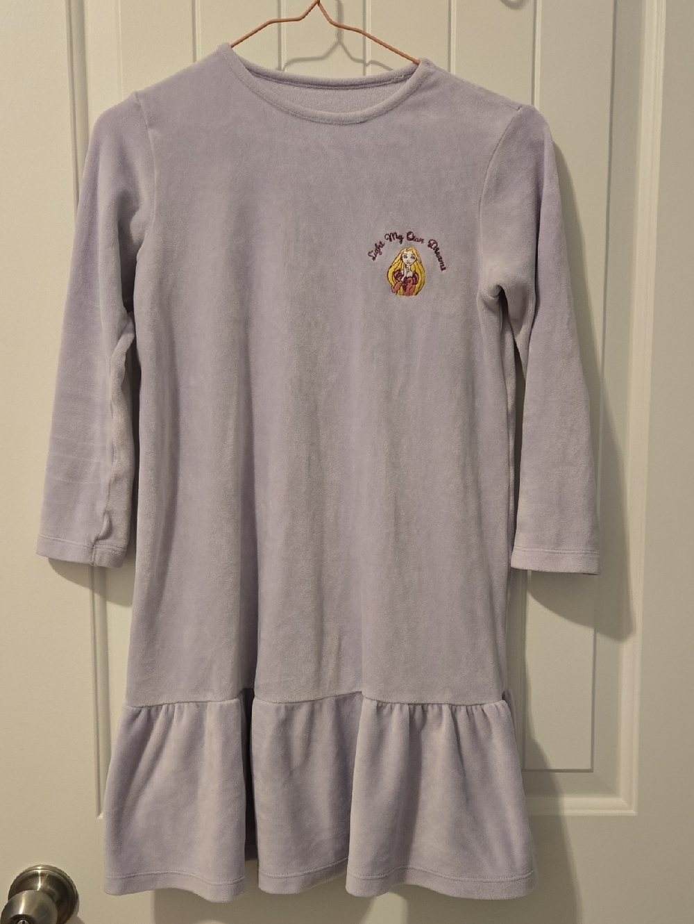 Uniqlo Girls Light Lavender Disney Princess Plush Pajamas Dress
